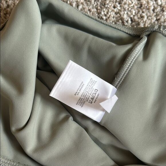 Express Body Contour High Compression Tube Top Thong Bodysuit | Small | Green - Picture 4 of 8